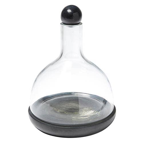 Black Marble and Glass Wine Carafe