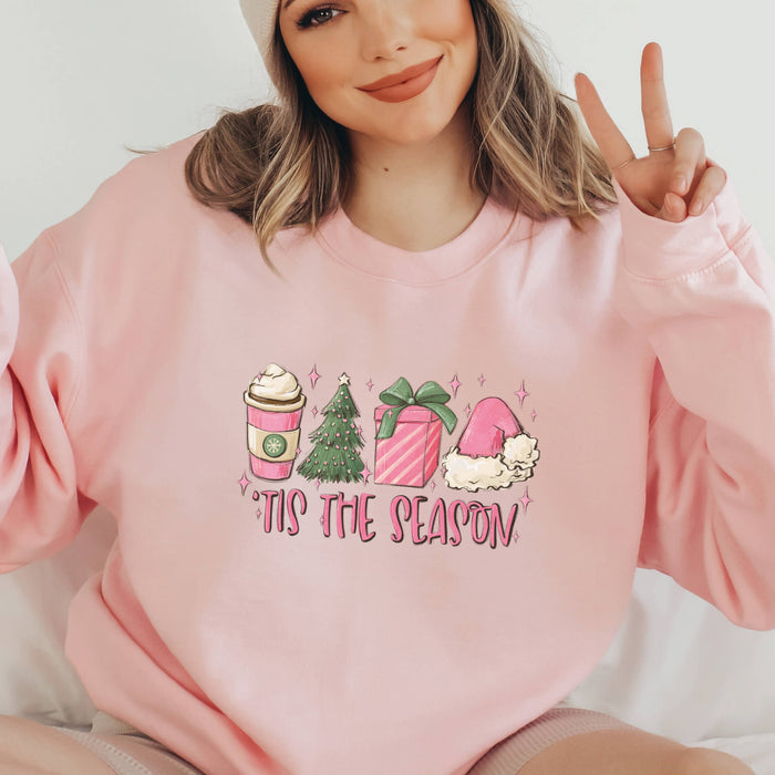 Tis The Season Pink Christmas Sweatshirt