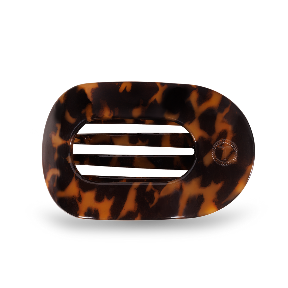 Round Flat Hair Clip: Med, Tortoise