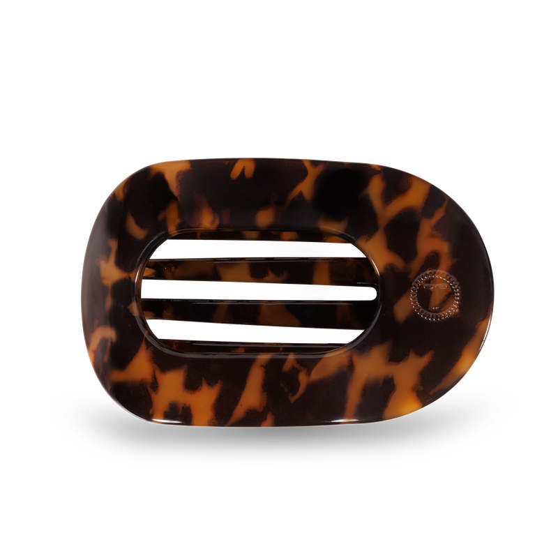 Round Flat Hair Clip: Med, Tortoise