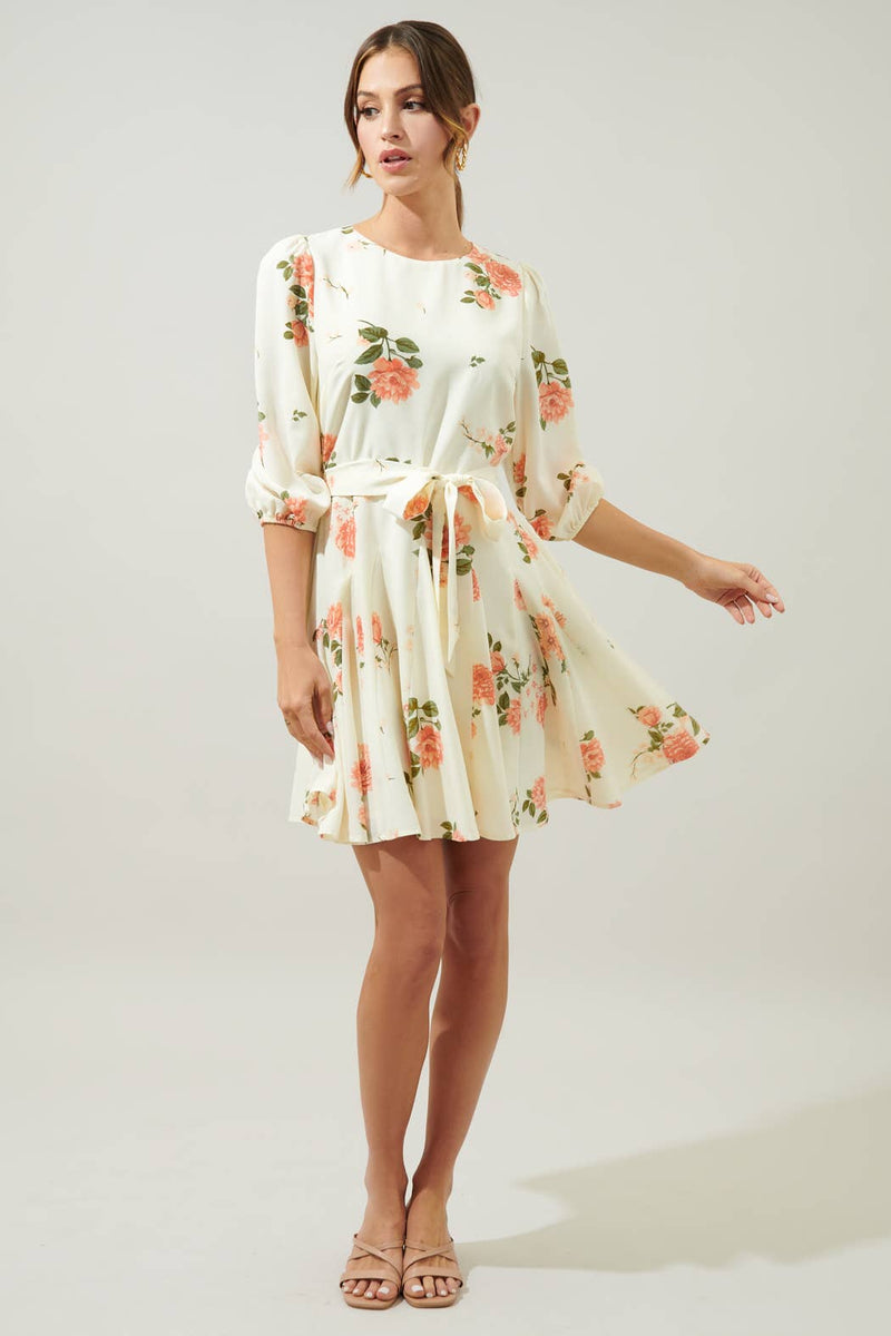 Morning Blush Floral Mini Dress