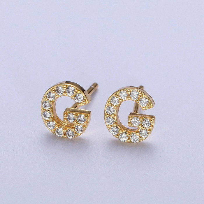 Stud Initial Earring: G