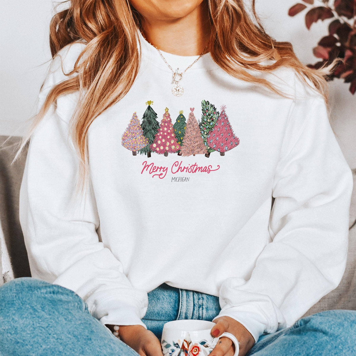 Pink Pines of Michigan Holiday Sweatshirt