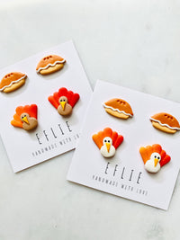 Thanksgiving Turkey Pumpkin Spice Earrings