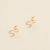 Initial Stud Earrings in Gold