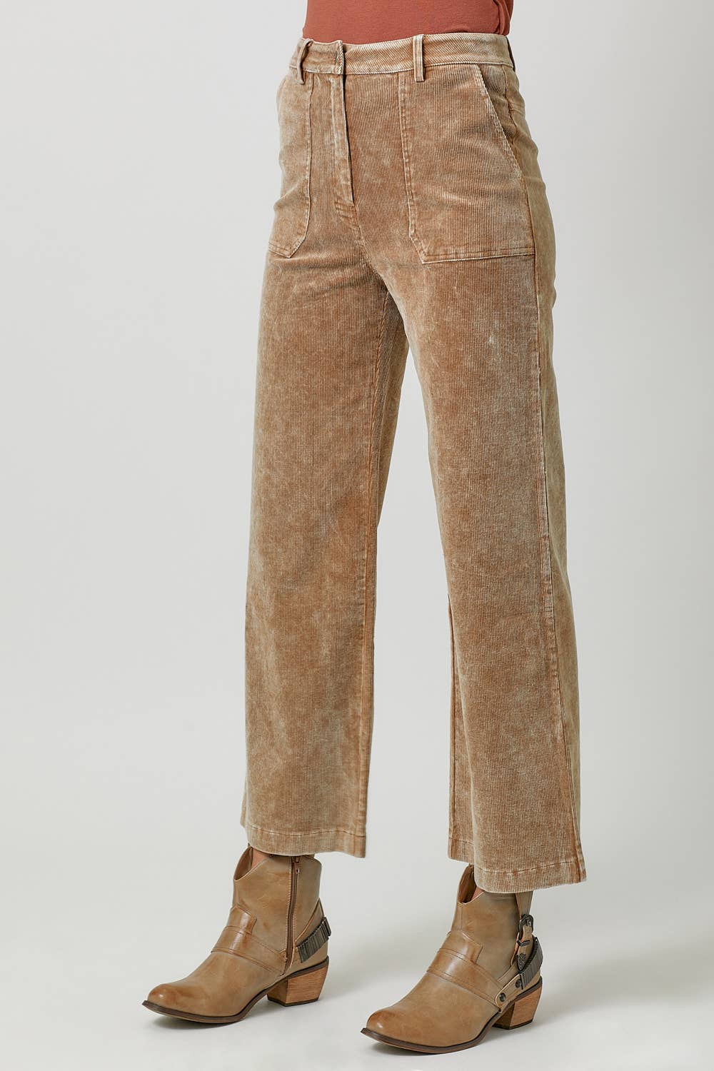 Washed Corduroy Trousers in Sand