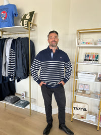 Navy Striped Mackinac Pullover