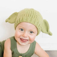 Green Alien Yoda Kid's Knit Beanie Hat