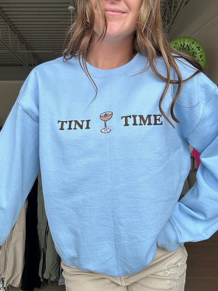 Tini Time Embroidered Crewneck Sweatshirt