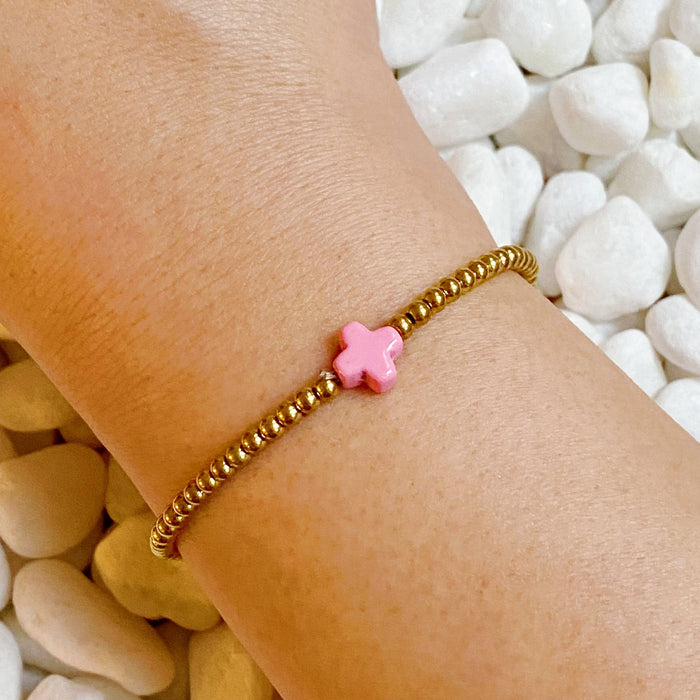 Pink So Very Blessed Cross Bracelet