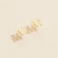 Initial Stud Earrings in Gold