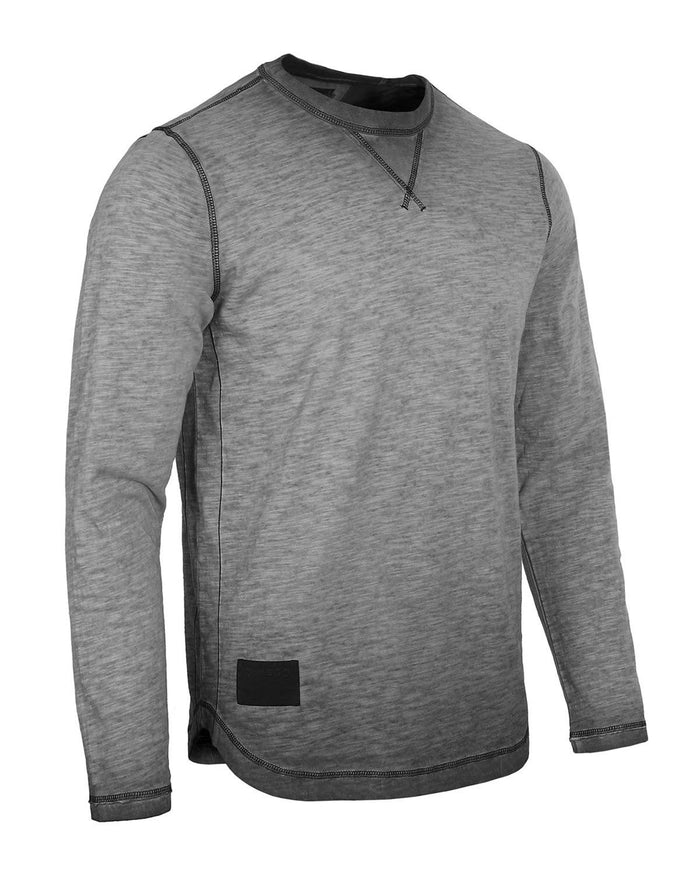 Charcoal Long Sleeve Crew Neck Curved Hem