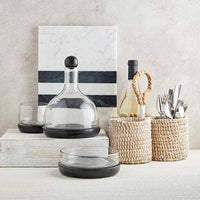 Black Marble and Glass Wine Carafe