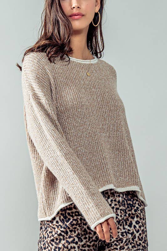 Bounded By Love Knit Sweater in Oatmeal