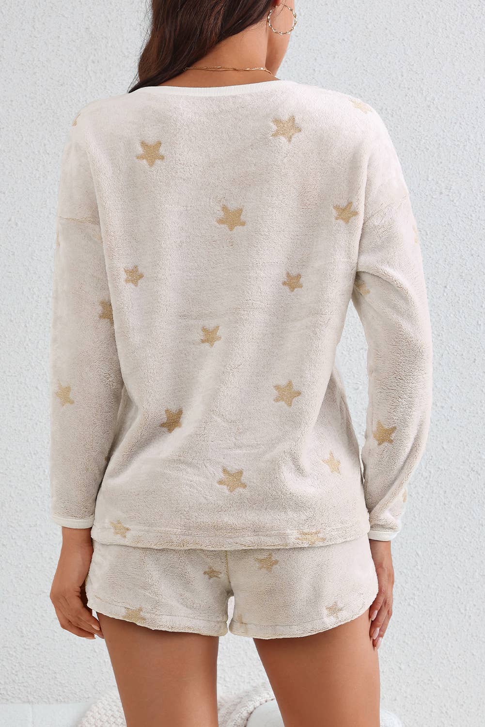 Winter Star Long Sleeve Pullover and Shorts Lounge Set