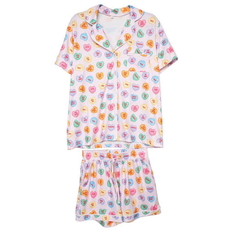 Multicolored Candy Hearts PJ Set