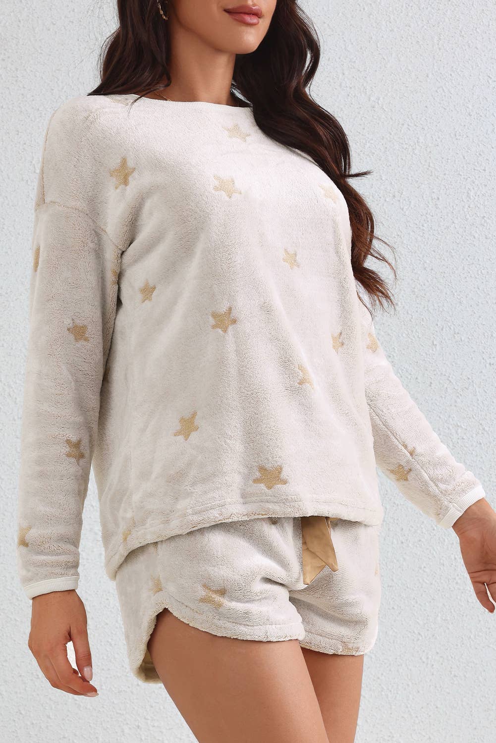 Winter Star Long Sleeve Pullover and Shorts Lounge Set