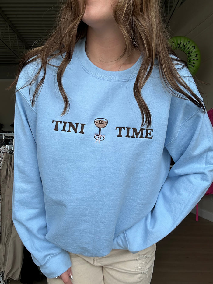 Tini Time Embroidered Crewneck Sweatshirt