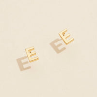 Initial Stud Earrings in Gold