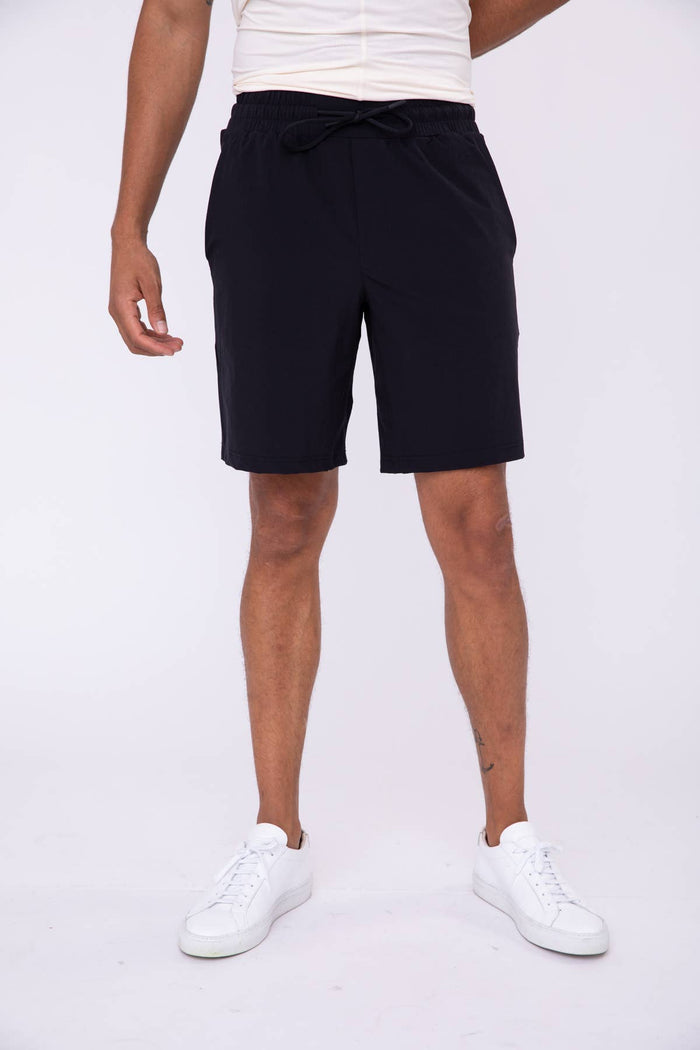 Black Drawstring Shorts with Pockets