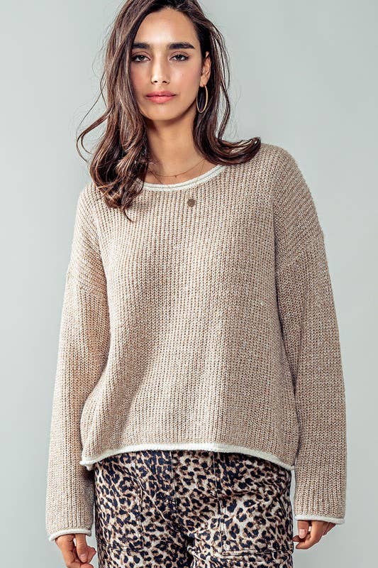 Bounded By Love Knit Sweater in Oatmeal