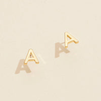 Initial Stud Earrings in Gold