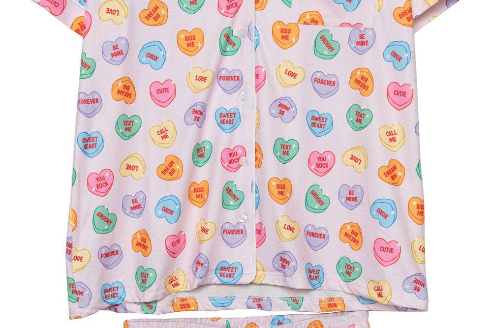 Multicolored Candy Hearts PJ Set