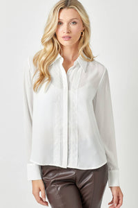 Embroidery Detail Blouse in Off White