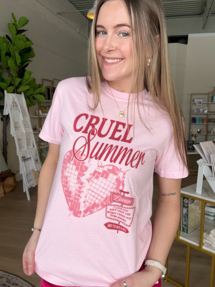 Cruel Summer Comfort Tee in Pink