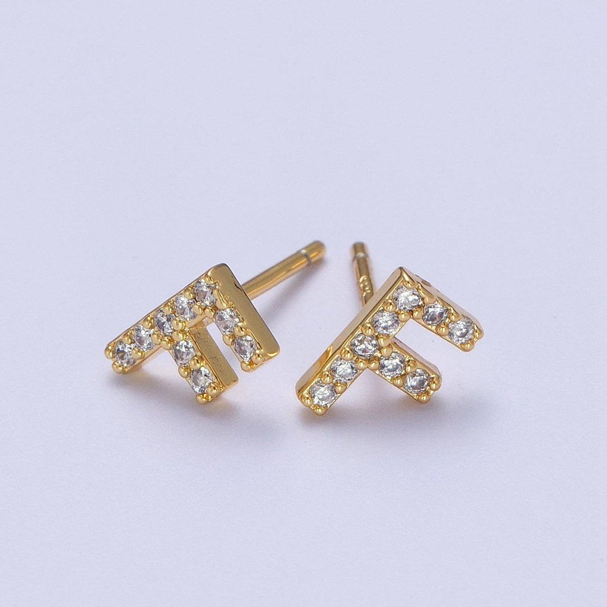 Tiny Initial Earring: F