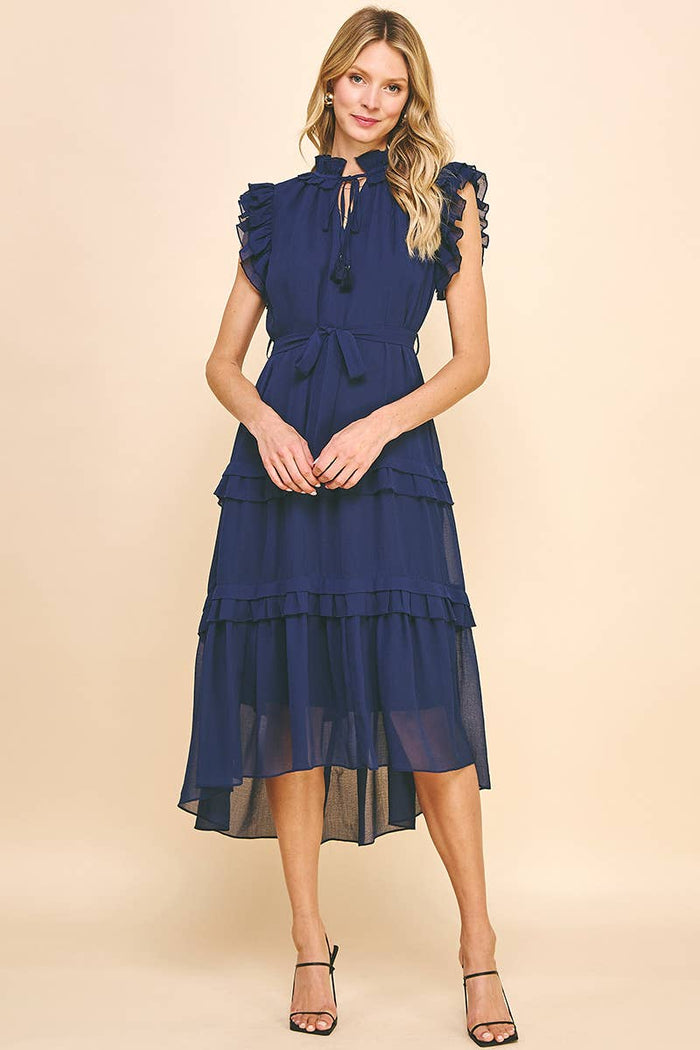 Tiered Maxi Dress in Navy