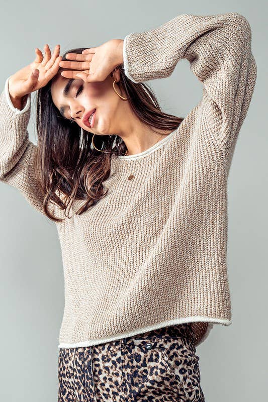 Bounded By Love Knit Sweater in Oatmeal