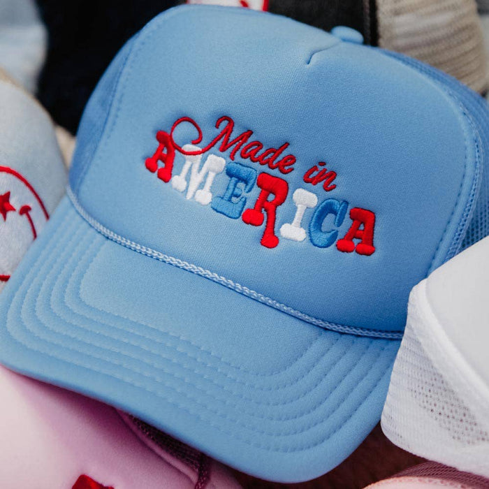 Made in America Foam Trucker Hat: Colbalt Blue