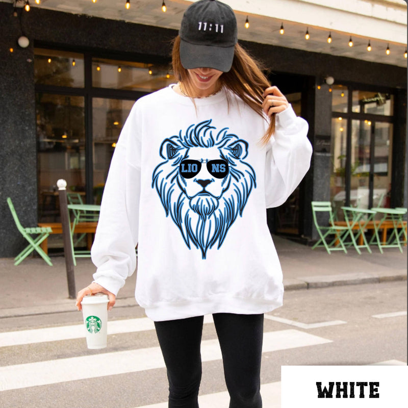 Retro Detroit Lions Sweatshirt in White