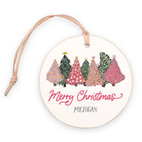 Pink Pines of Michigan Holiday 4" Round Ornament