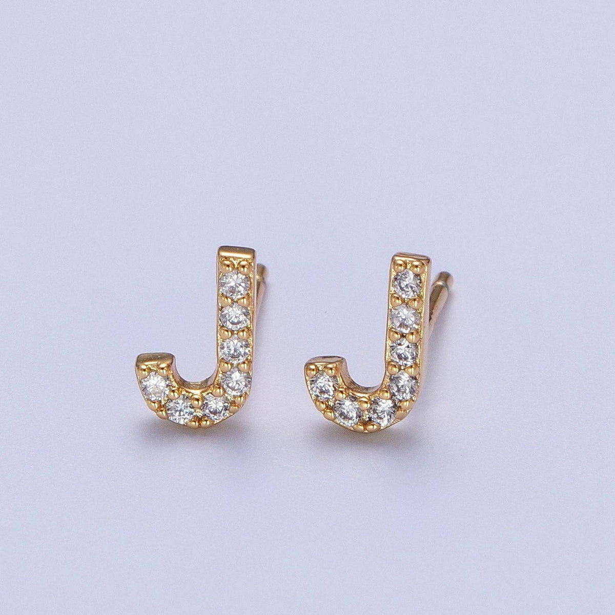 Stud Initial Earring: J