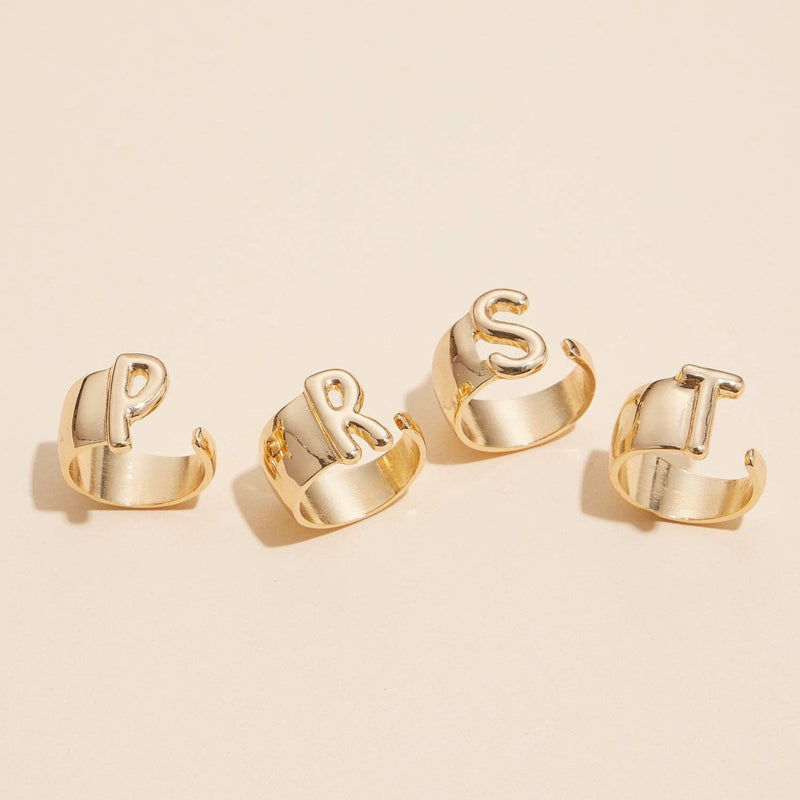 Bubble Initial Gold Plated Ring