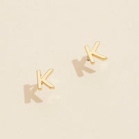 Initial Stud Earrings in Gold