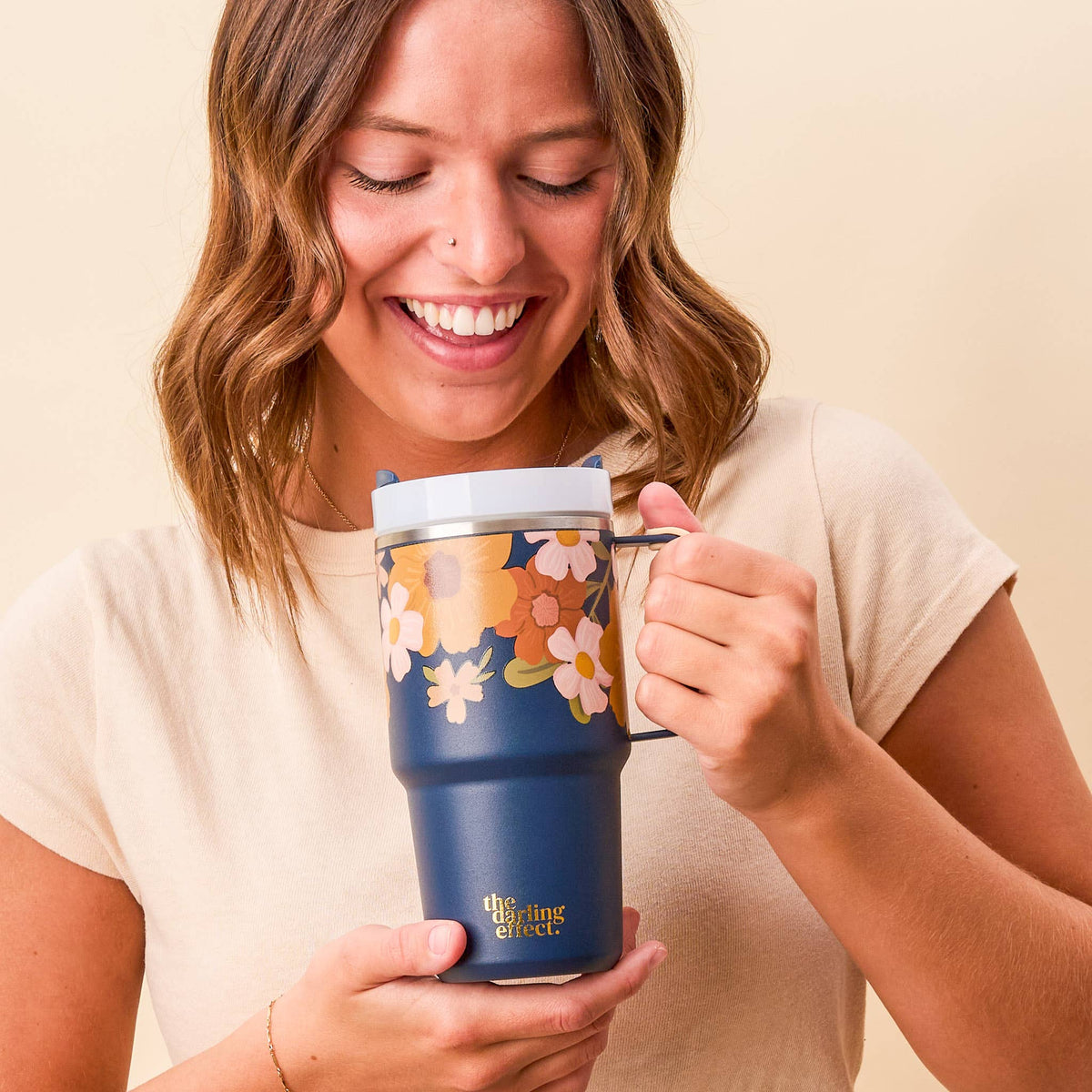 20 oz Mini On-the-Go Tumbler-Wild About You Navy