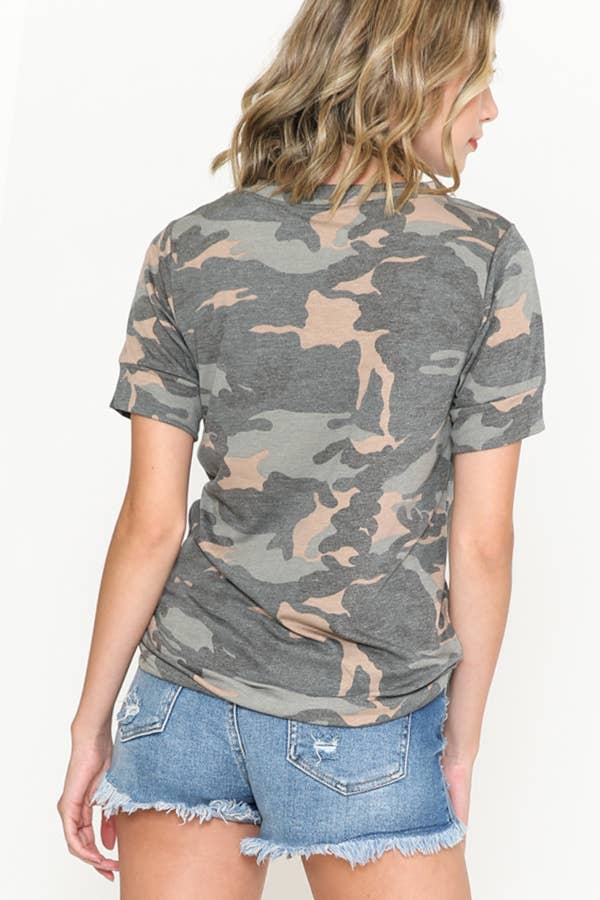 Camouflage Short Sleeve Top