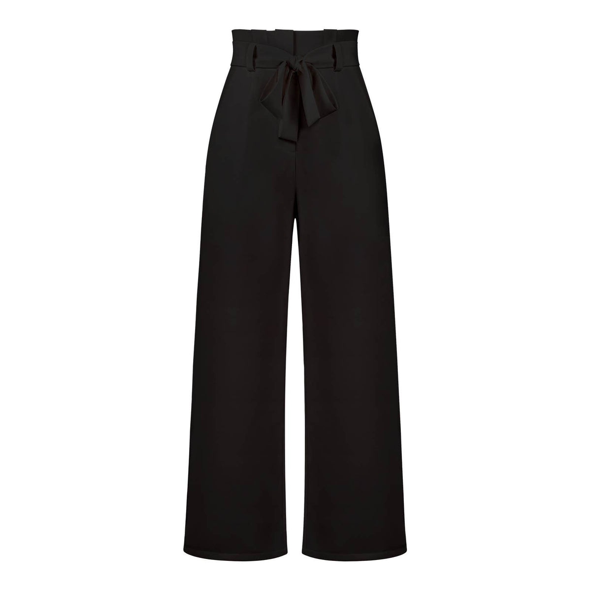 Casual Wide-Leg Trousers in Black