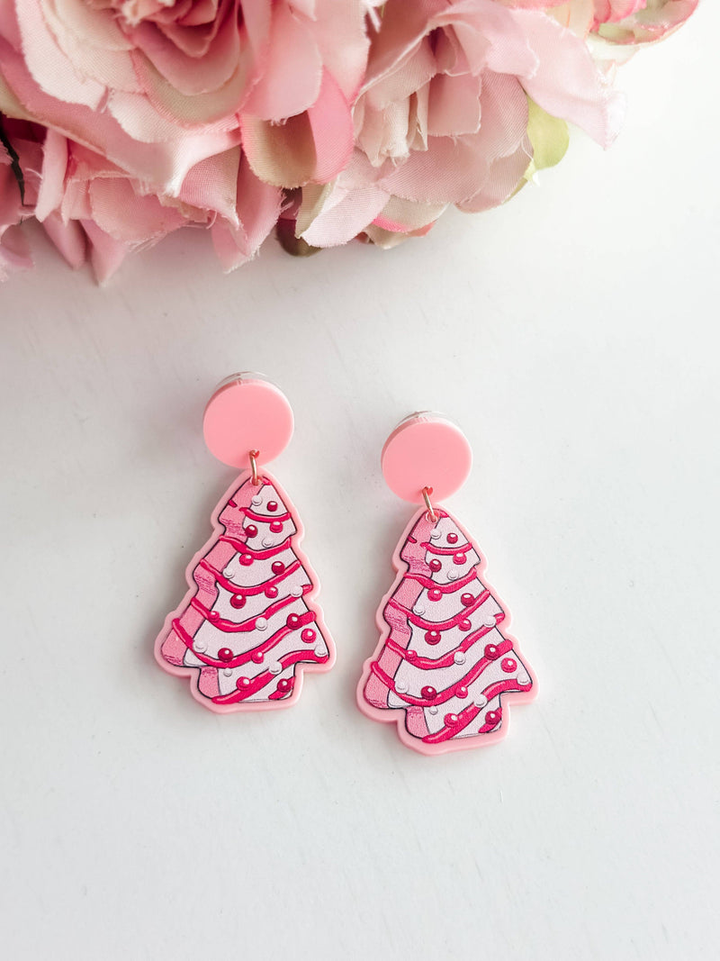 Pink Christmas Tree Dangles