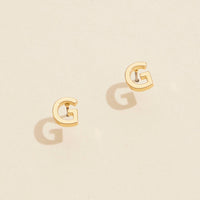 Initial Stud Earrings in Gold