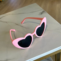 Barbie Style Matte Pink Heart Sunglasses