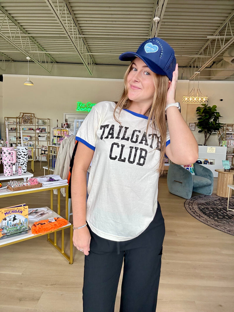 Tailgate Club Ringer Graphic T-Shirt In Royal