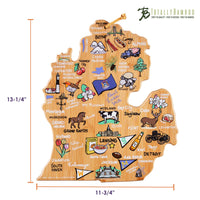 Michigan (Mitten) Cutting Board with Artwork by Fish Kiss™