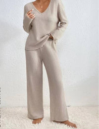 Casual Pit Strip Long Sleeve Set in Apricot