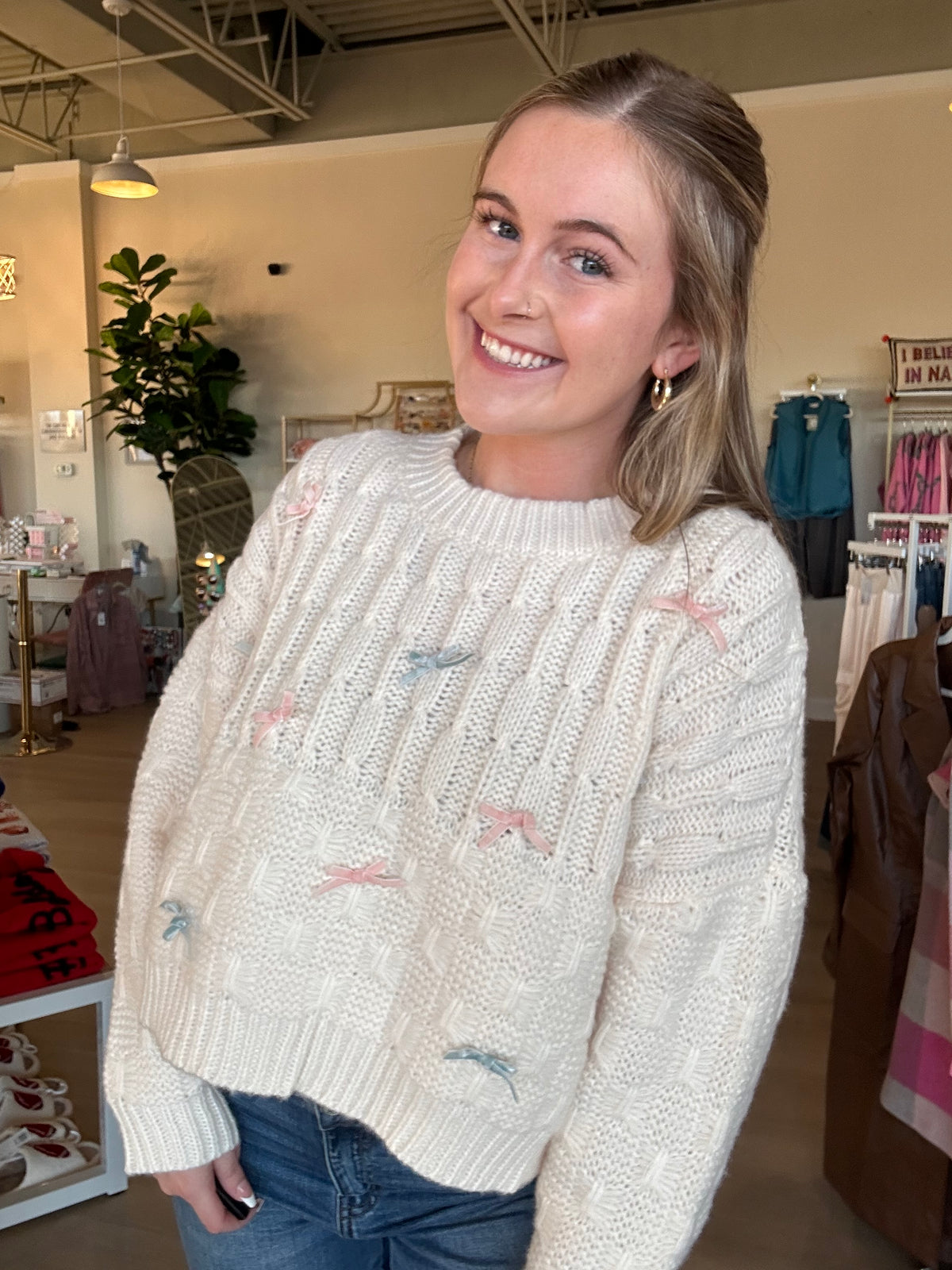 Tied With Love Cable Knit Sweater