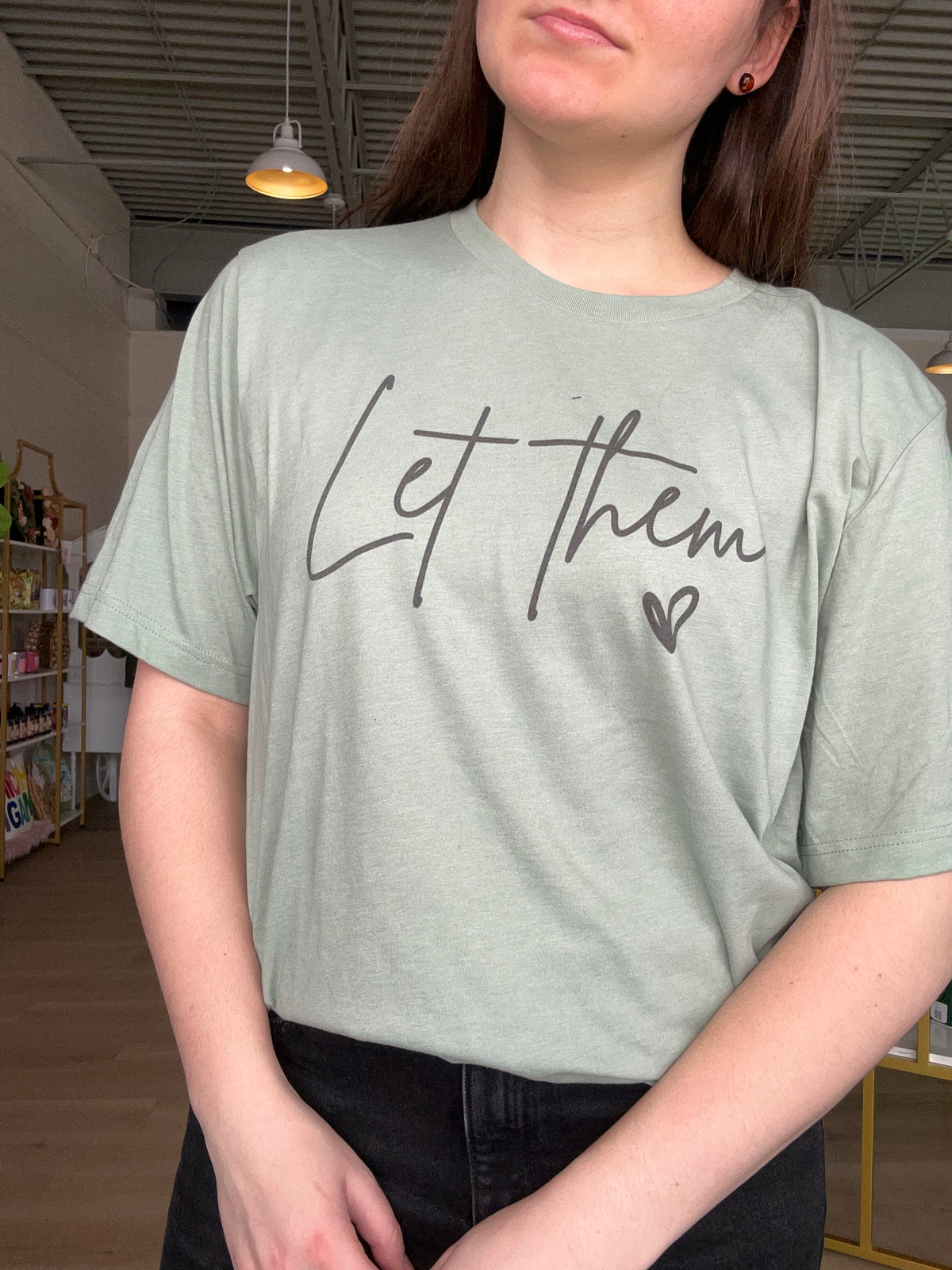 Let Them Graphic Tee in Sage Green