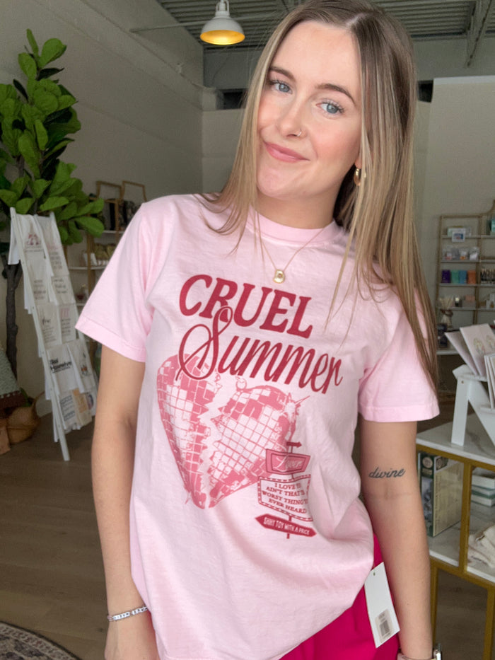 Cruel Summer Comfort Tee in Pink